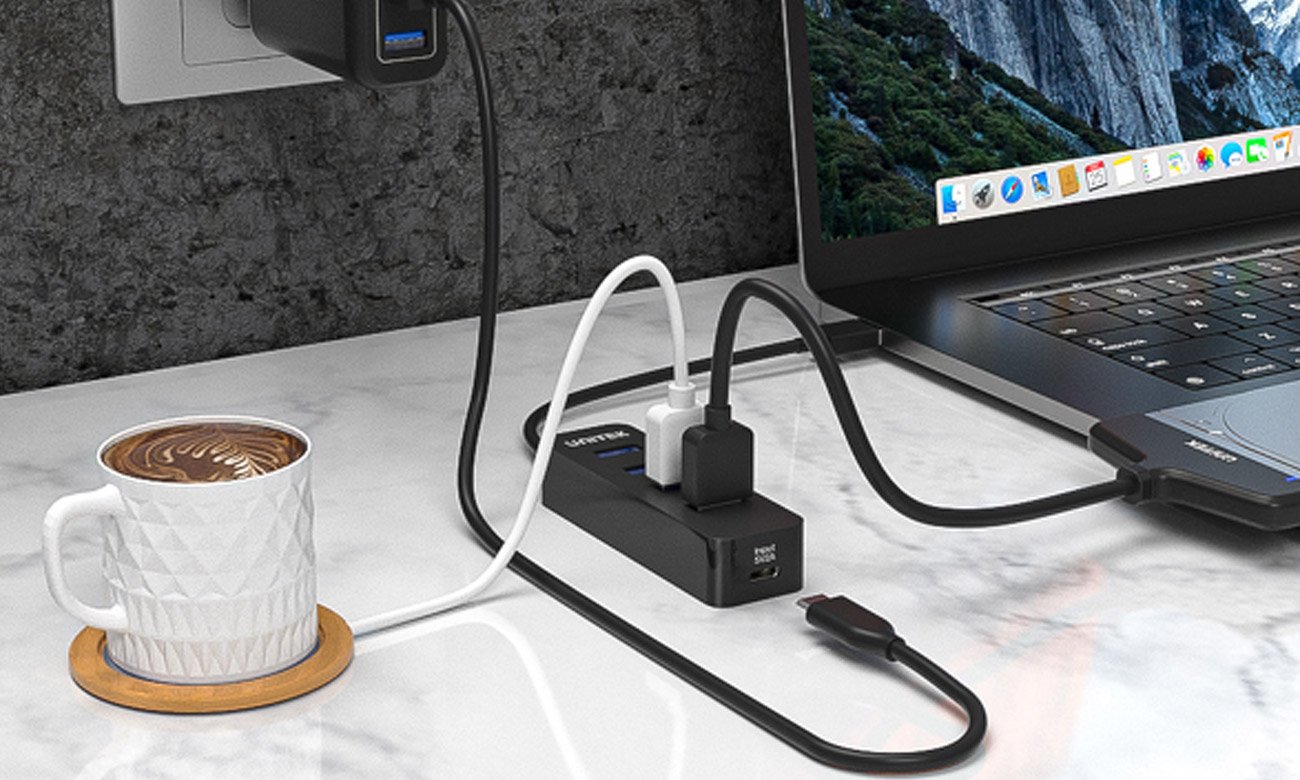 HUB Unitek USB-C podłączone urządzenia
