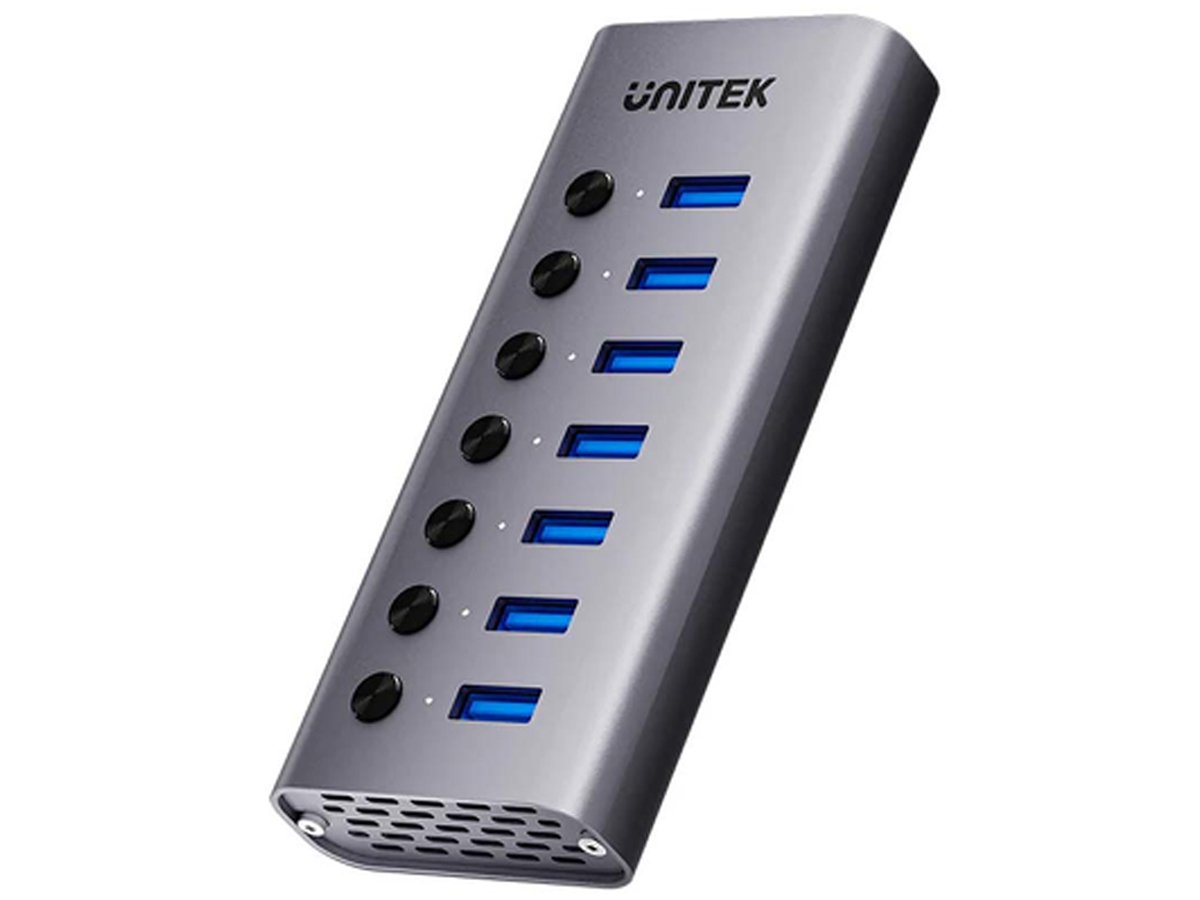 Unitek Hub USB-A 7 portów z wyłącznikami