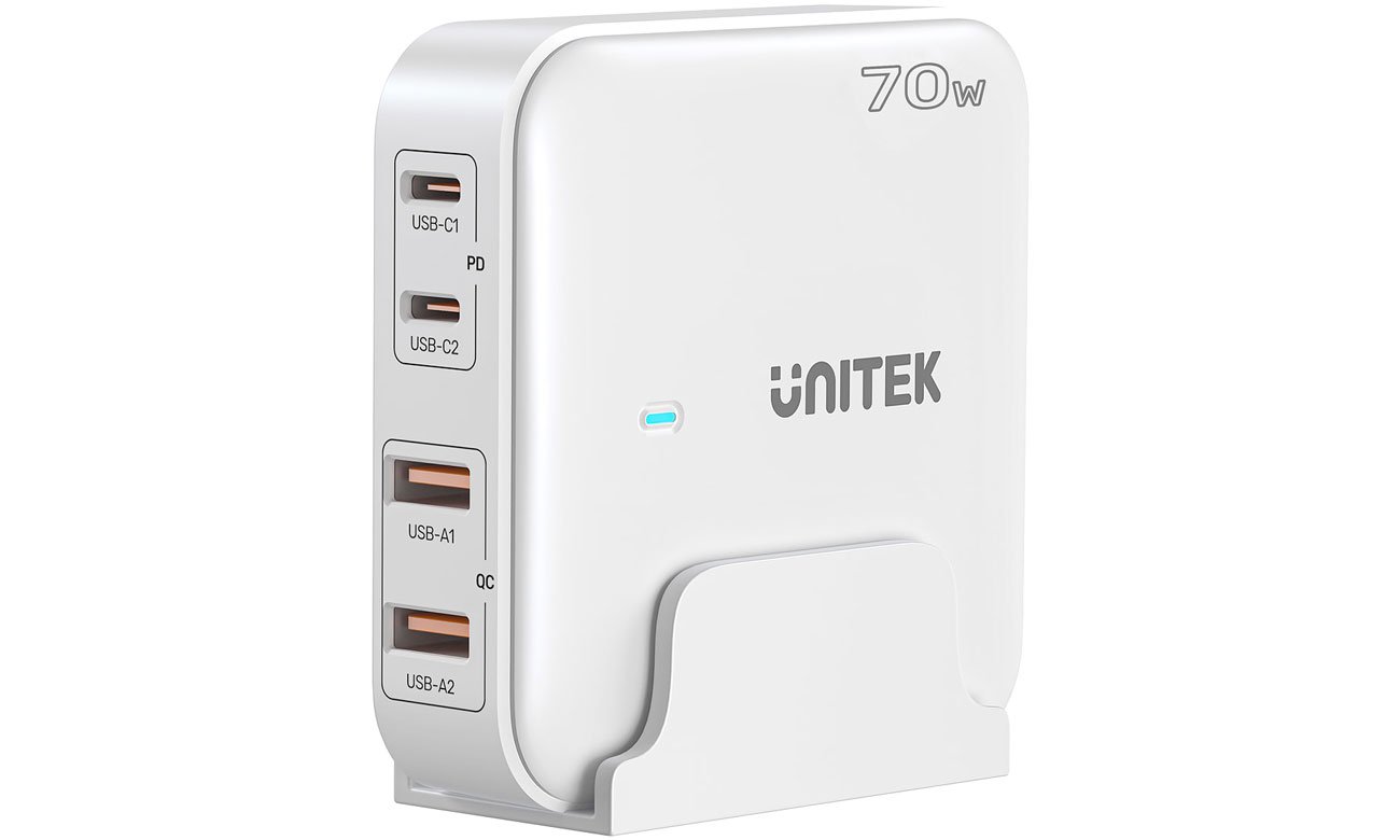 Unitek Schreibtischladegerät GaN 70W 2x USB-A 2x USB-C