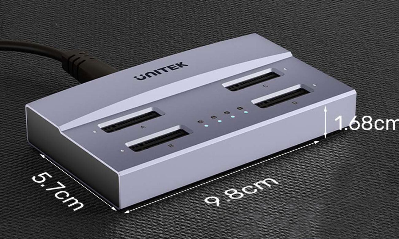 Unitek USB4 4-kieszeniowa stacja dokująca M.2 wymiary