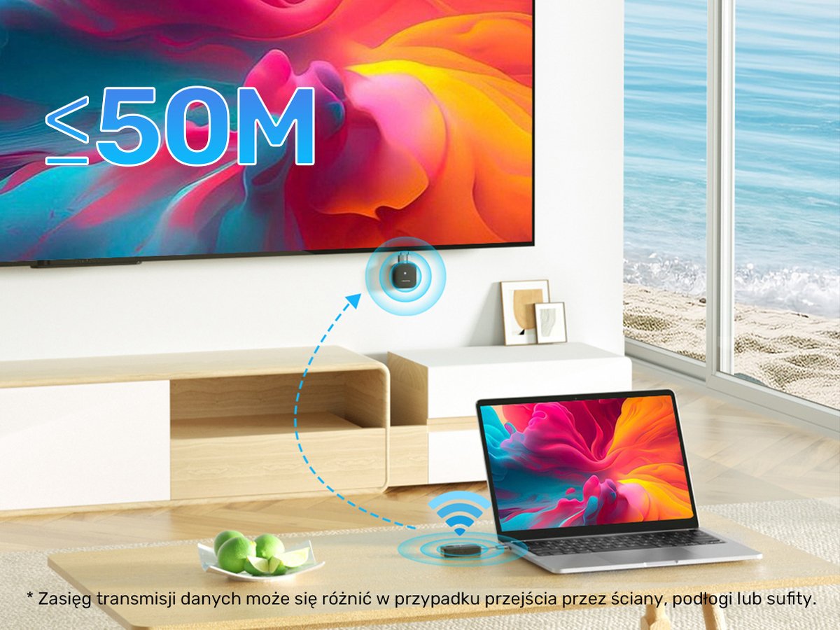 Unitek Bezprzewodowy nadajnik HDMI zasięg do 50m
