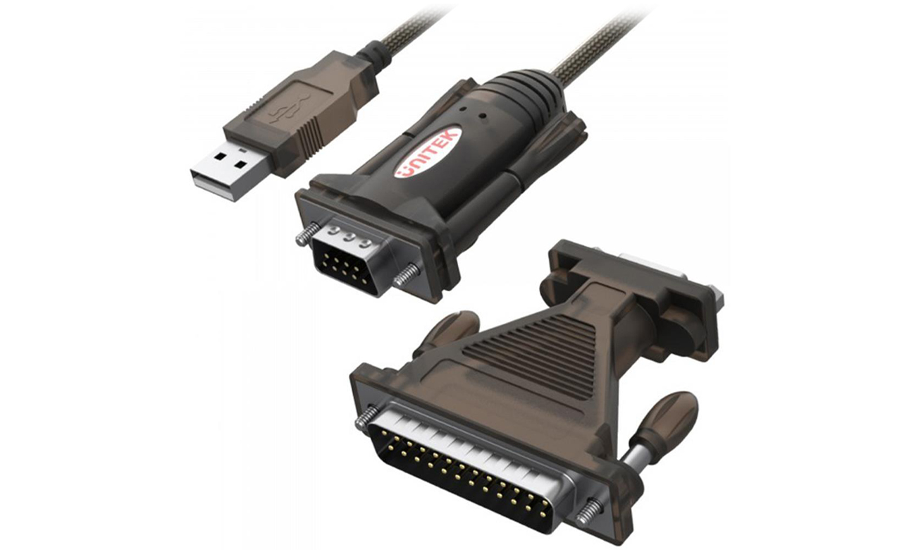 Przejściówka Unitek Y-105A adapter USB- 1x RS-232 (DB9F - DB25M)