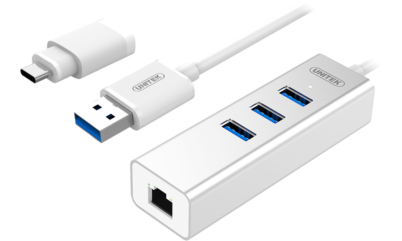 Unitek HUB USB-C - 3x USB 3.0 - Gigabit Ethernet Y-3083B