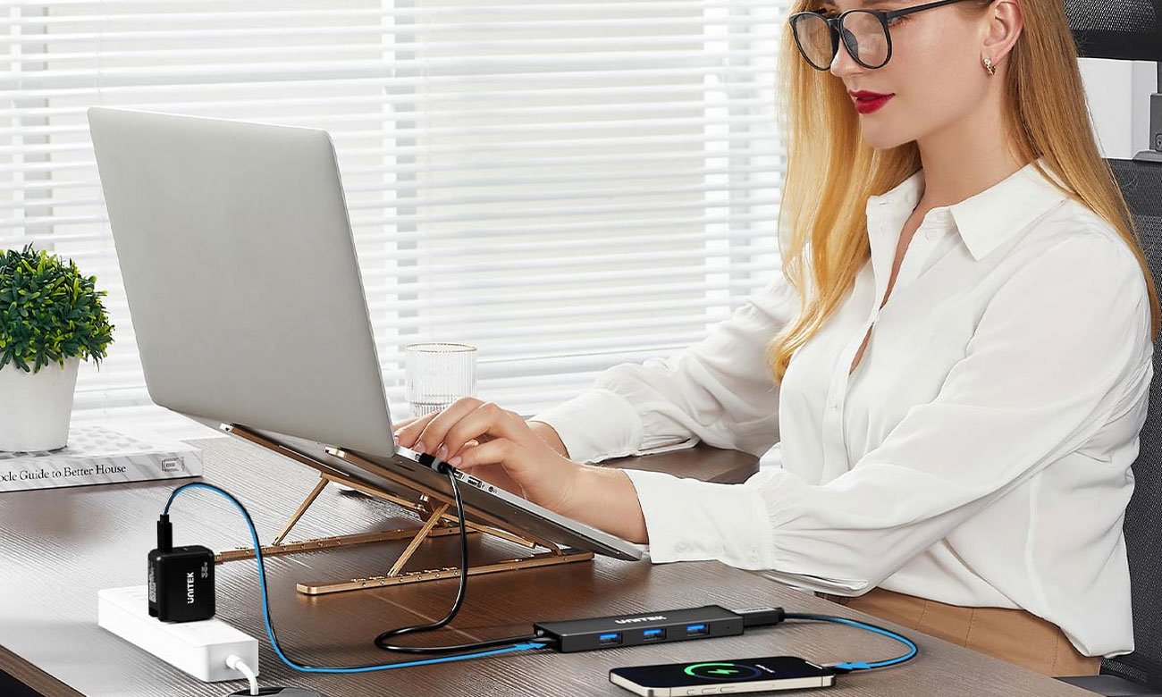 Unitek Hub USB-A 4 porty USB-A 5 Gbps