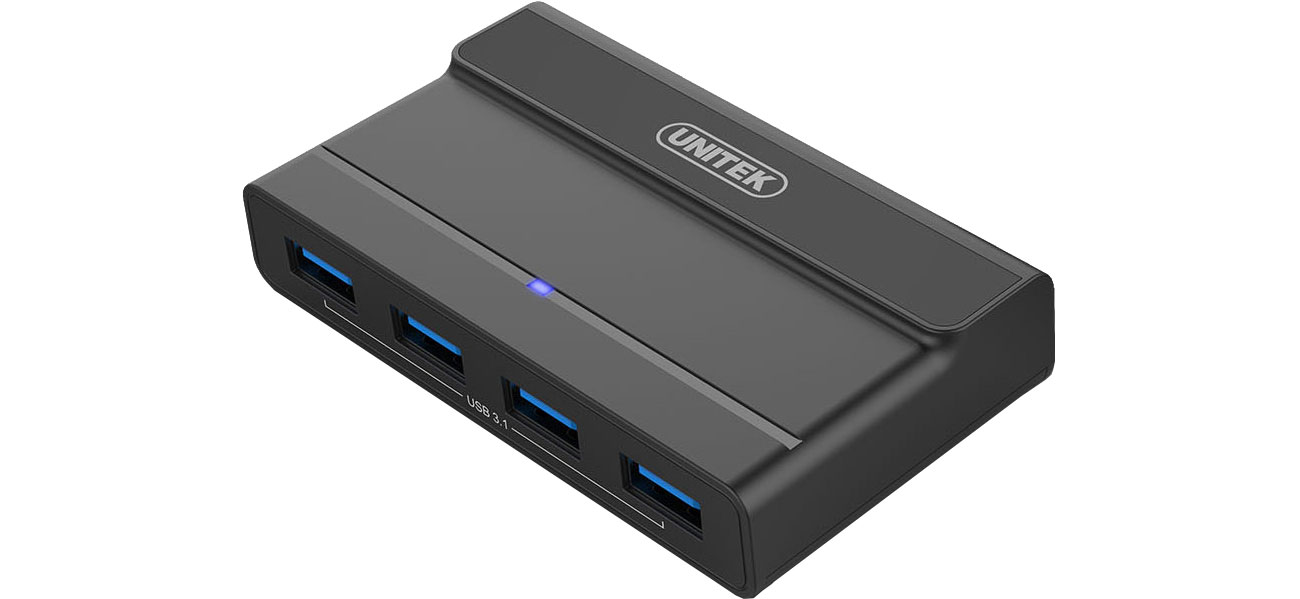 Unitek HUB USB 4 x USB 3.1 z zasilaczem Y-HB08003