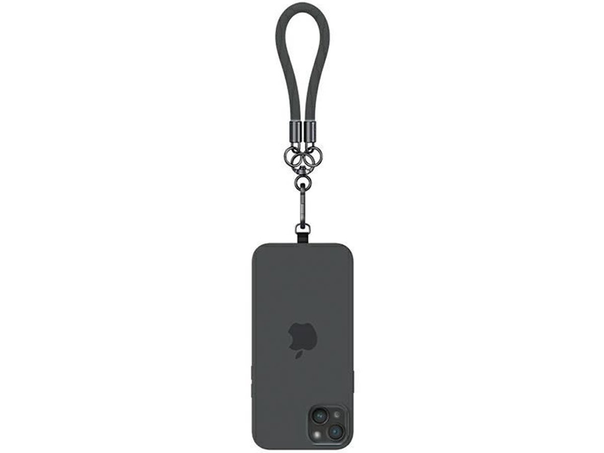 USAMS Uniwersalna smycz do telefonu 30cm czarna