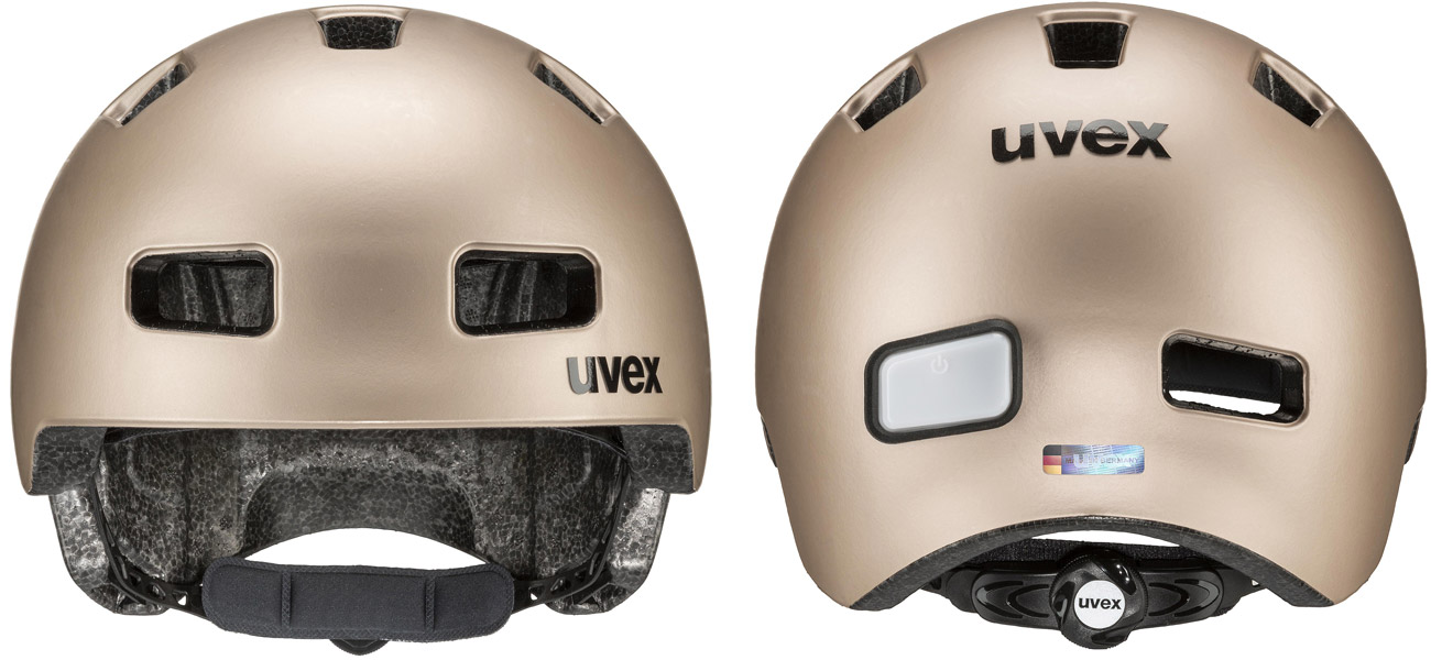 Kask ochronny UVEX City 4 55-58 cm Gold mat - Widok z przodu i z tyłu