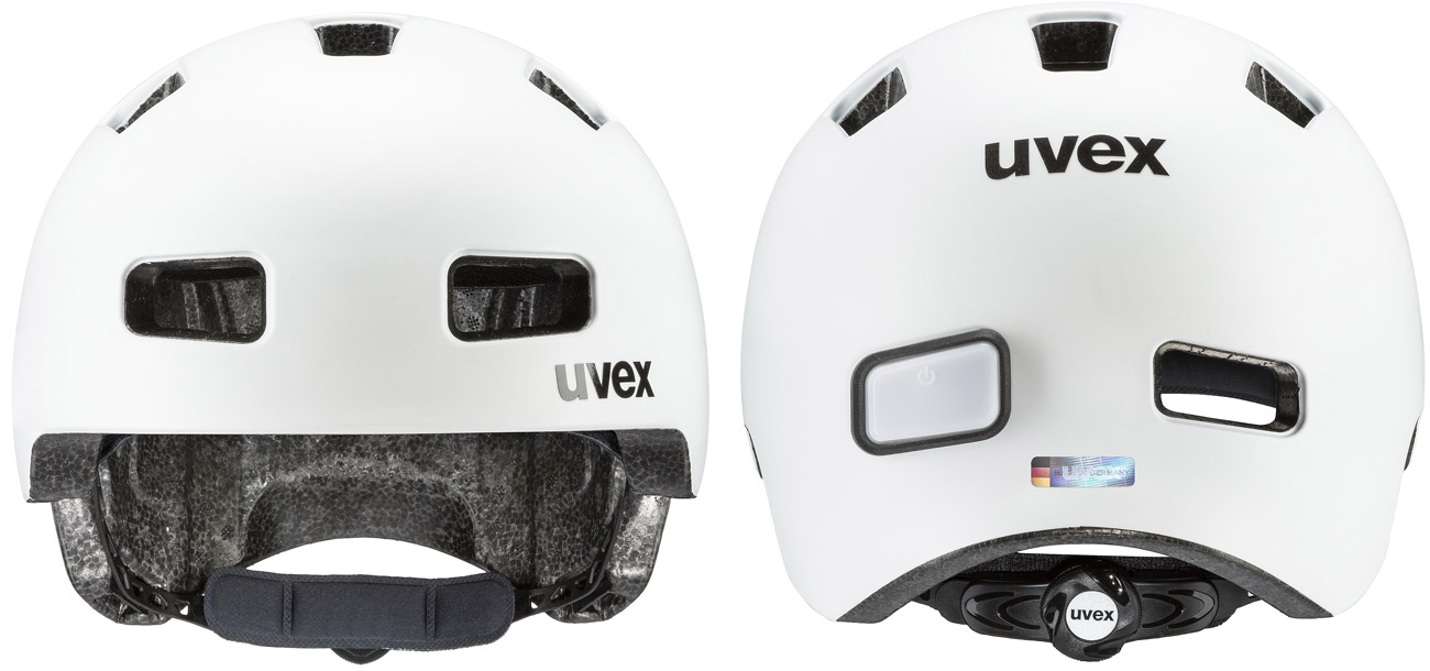 Kask ochronny UVEX City 4 55-58 cm White mat - Widok z przodu i z tyłu