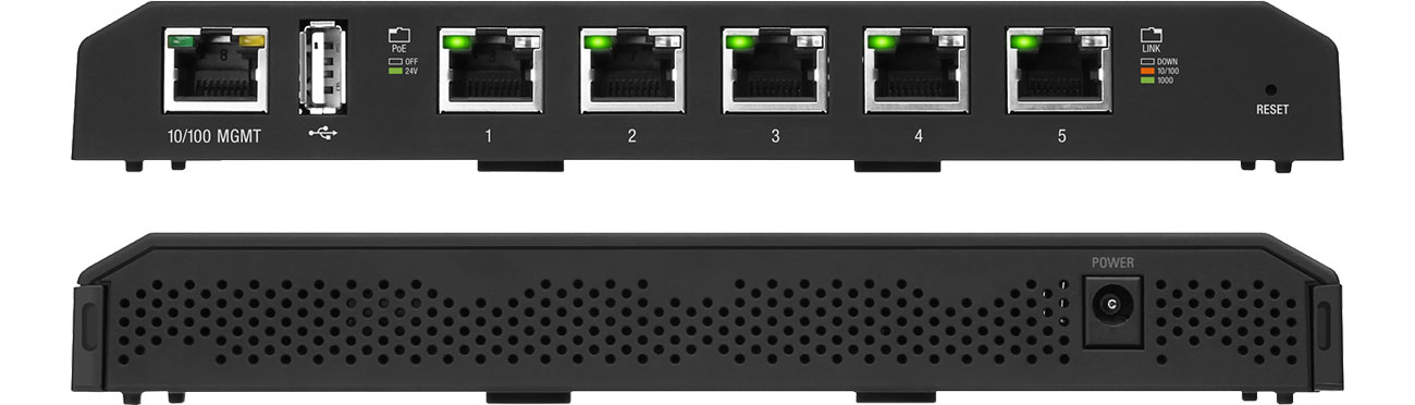 Ubiquiti EdgeSwitch 5XP Widok przód tył