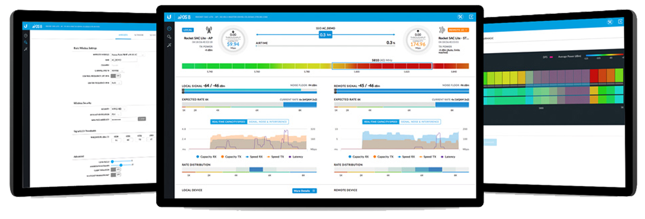 Sektorowy punkt dostępowy Ubiquiti airMAX LiteAP GPS 17dBi 5GHz PoE - Oprogramowanie airOS 8