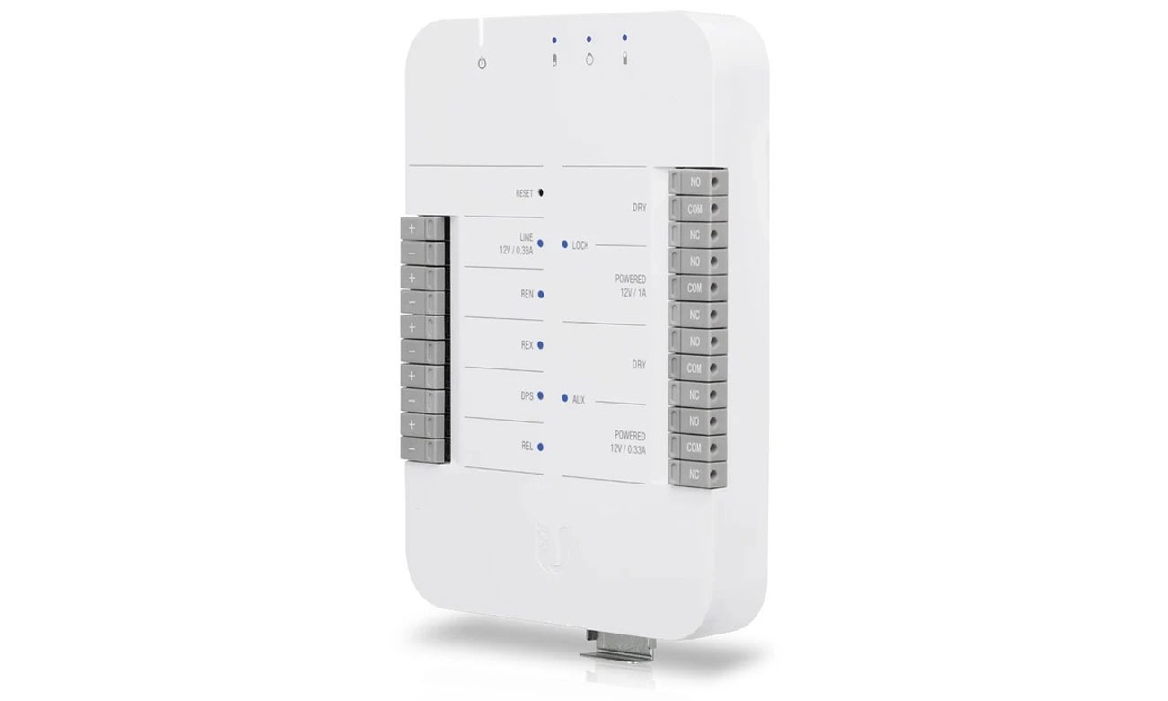 Sieciowy kontroler drzwi IP Ubiquiti UniFi Access Hub - Widok od przodu pod kątem