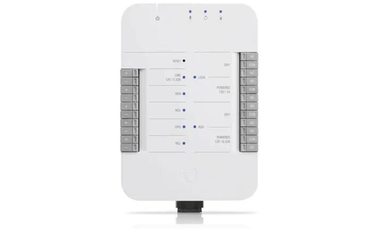 Sieciowy kontroler drzwi IP Ubiquiti UniFi Access Hub - Widok od przodu