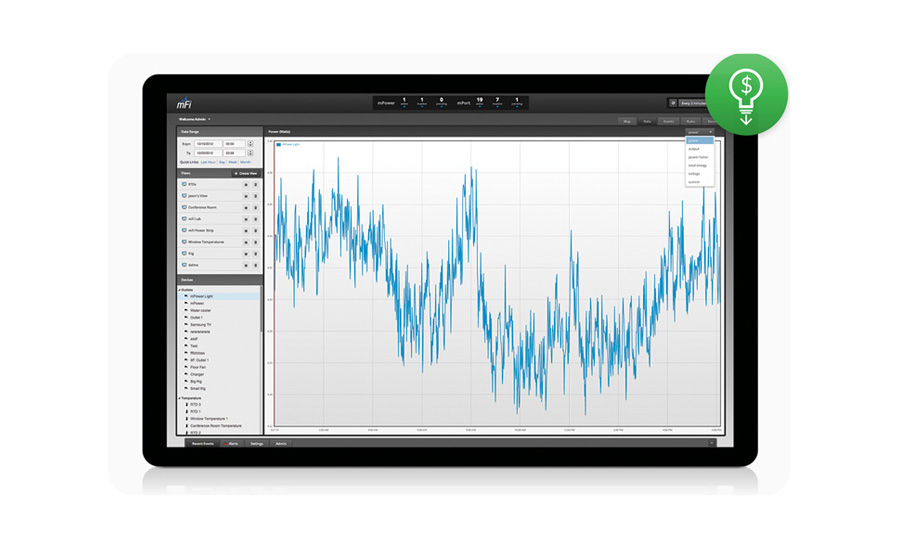 Listwa zasilająca Ubiquiti mPower PRO mFi, LAN, Wi-Fi 6 gn. zarządzalnych