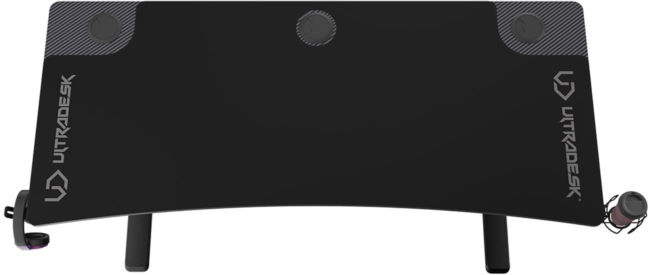Biurko gamingowe Ultradesk Cruiser Czarne - Widok od góry