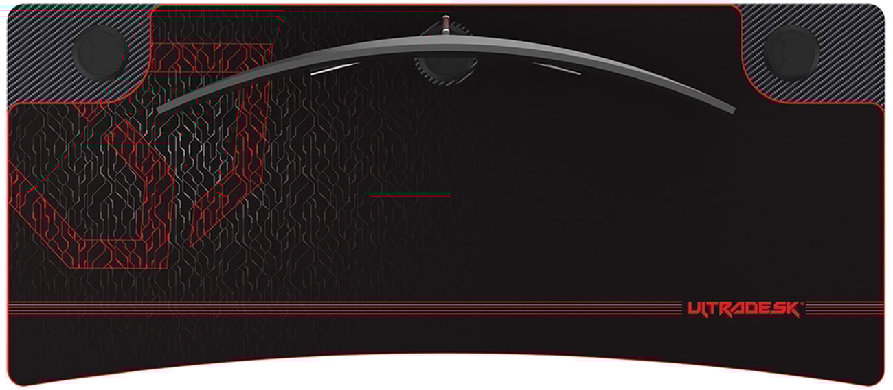 Biurko gamingowe Ultradesk Cruiser Czerwone - Widok od góry