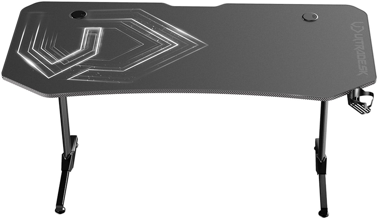 Biurko gamingowe Ultradesk Frag XXL Czarne - Widok od góry pod kątem