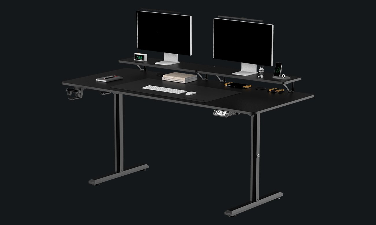 Biurko Ultradesk HIGHLANDER XXL Czarne - Grafika z tłem