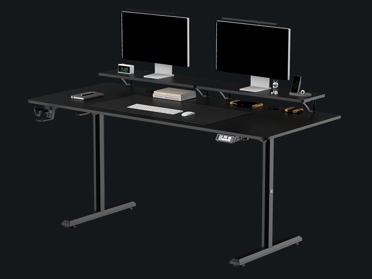 Biurko Ultradesk HIGHLANDER XXL Czarne - Grafika z tłem