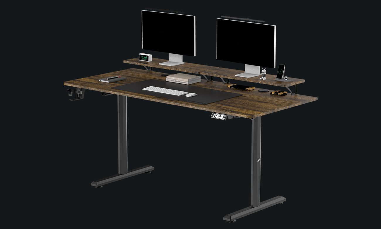 Biurko Ultradesk HIGHLANDER XXL Brązowe - Grafika z tłem