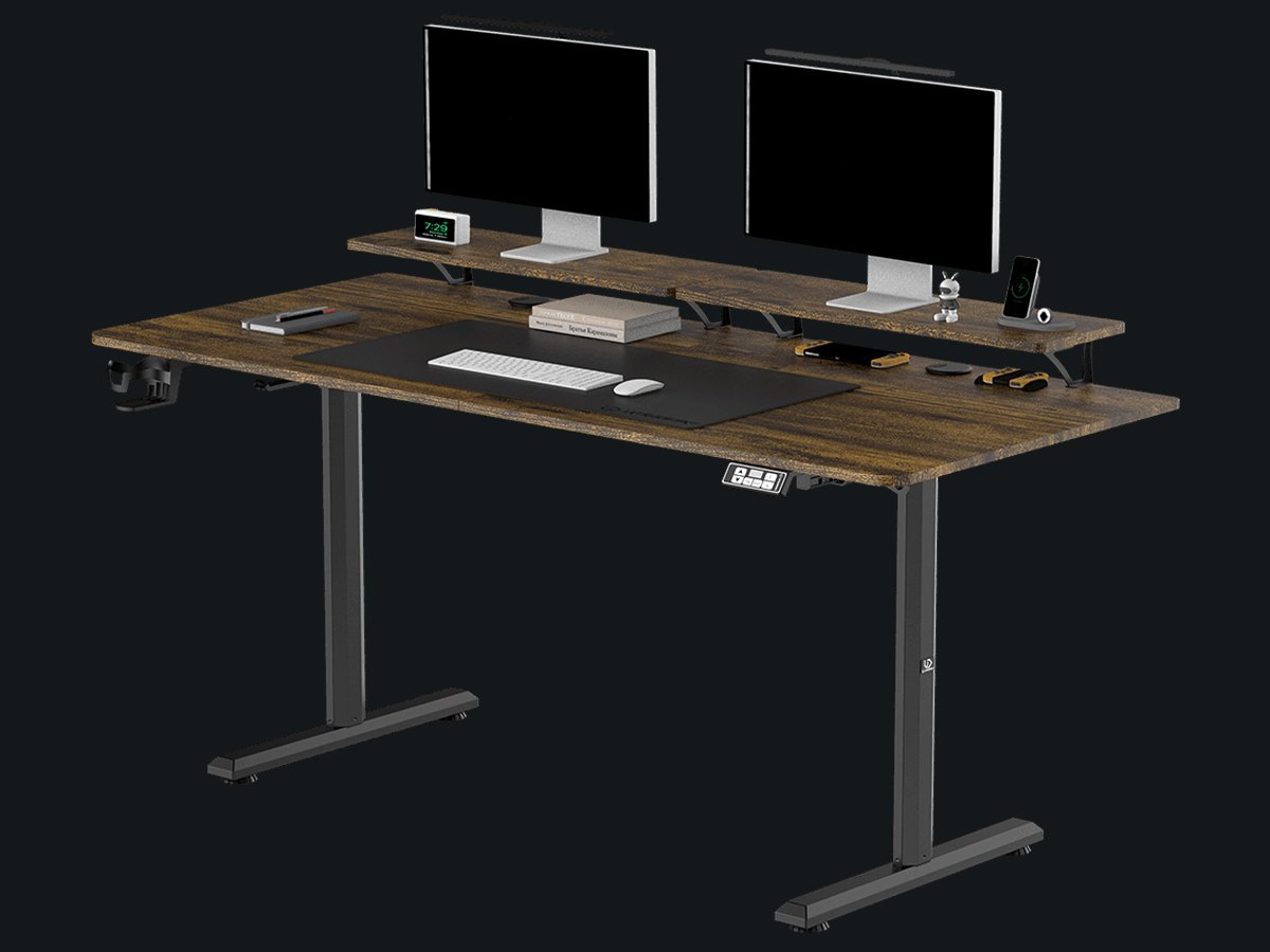 Biurko Ultradesk HIGHLANDER XXL Brązowe - Grafika z tłem
