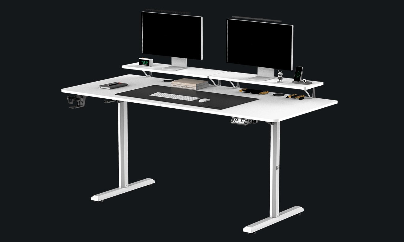 Biurko Ultradesk HIGHLANDER XXL Białe - Grafika z tłem