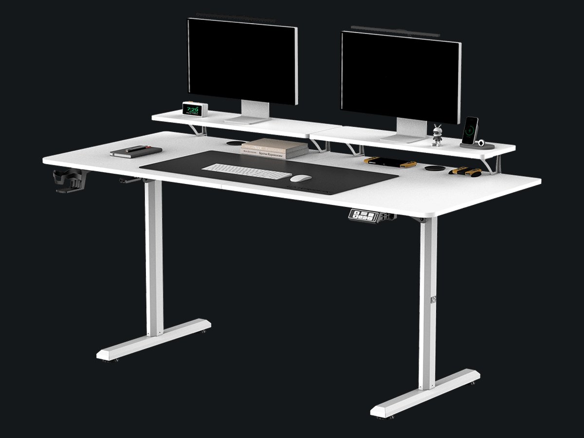 Biurko Ultradesk HIGHLANDER XXL Białe - Grafika z tłem