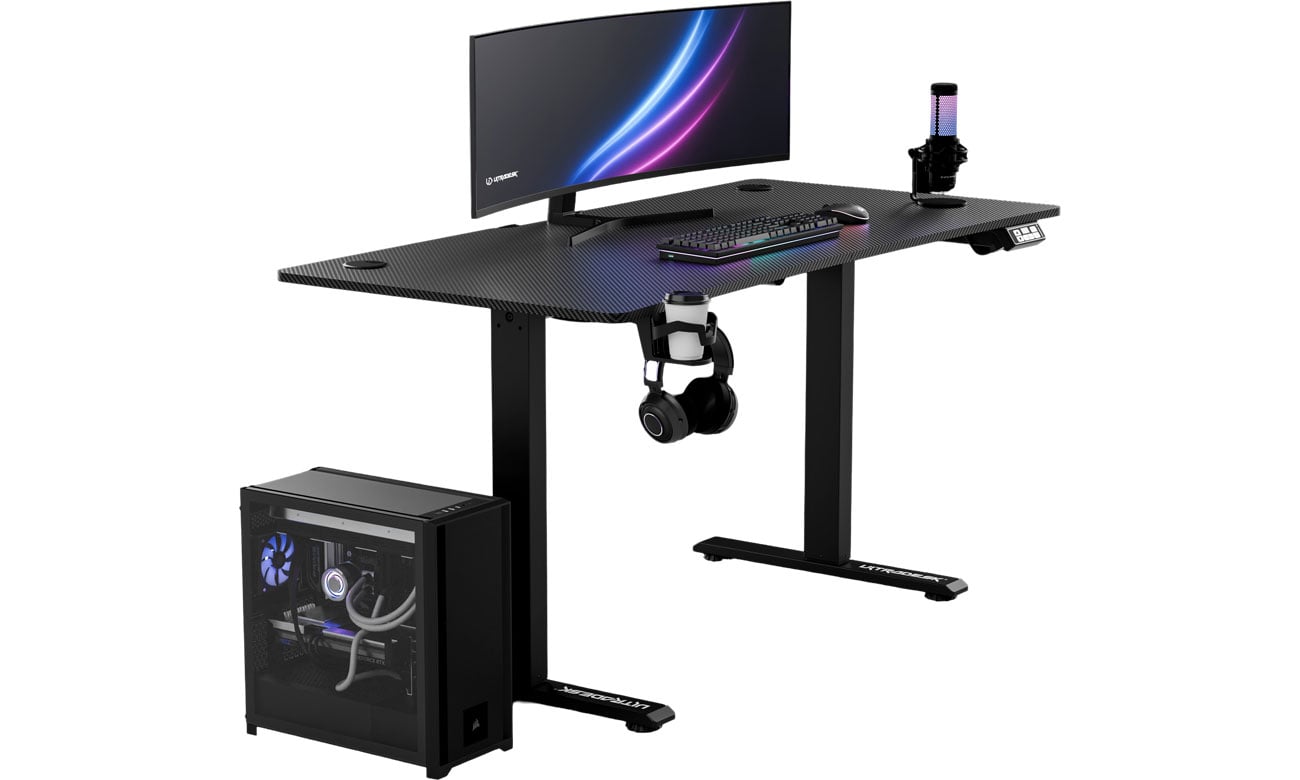 Ultradesk LEVEL V2 (Czarne - bez podkładki) (elektryczna regulacja)