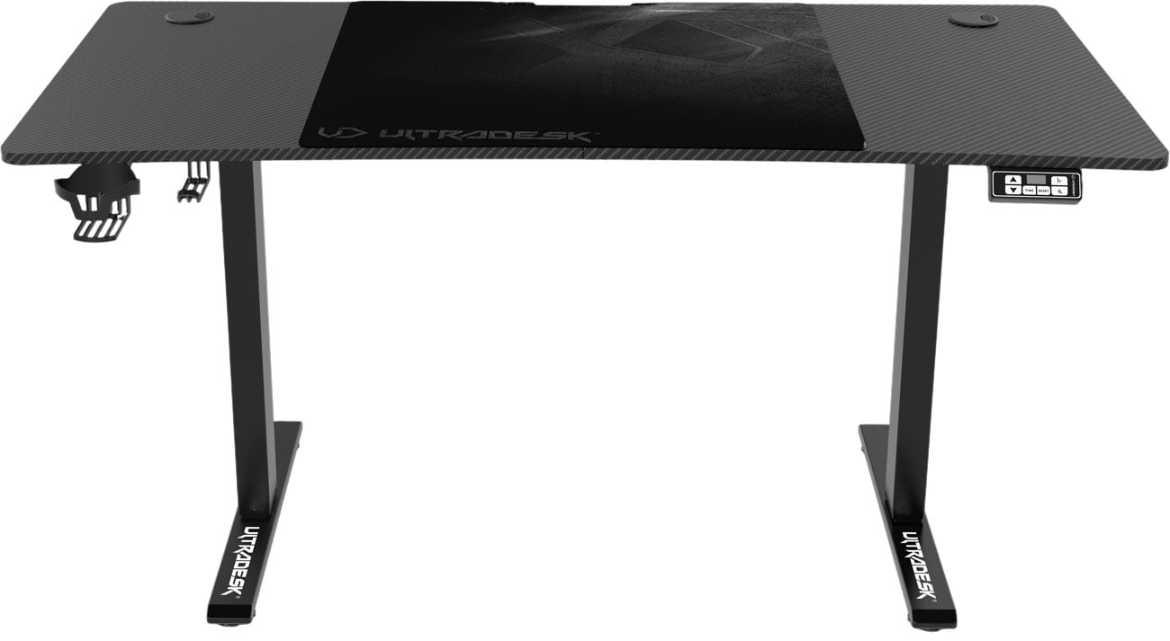 Biurko gamingowe Ultradesk Level V2 Czarne - Widok od przodu