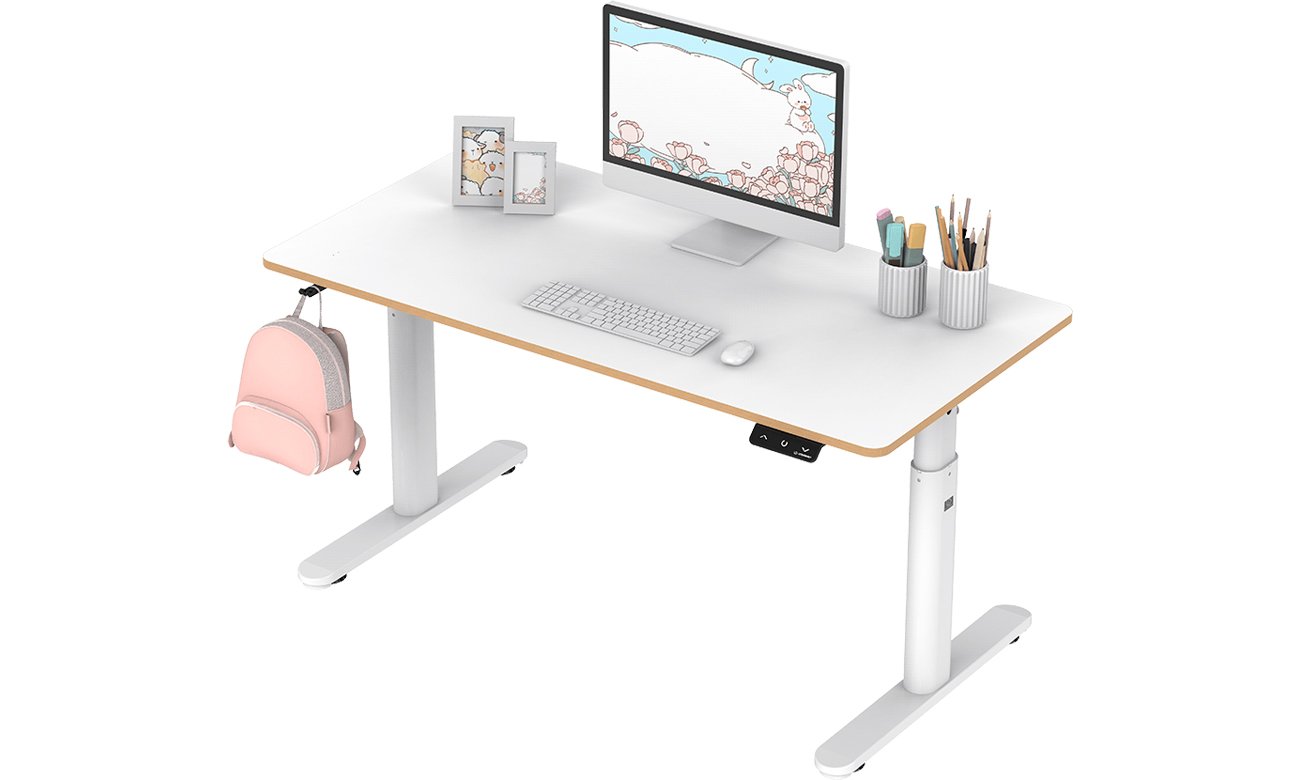 Biurko gamingowe Ultradesk Pulsar Białe (elektryczna regulacja) - Spinacz do kabli