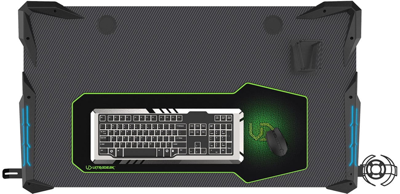 Biurko gamingowe Ultradesk SPACE V2 - Widok od góry