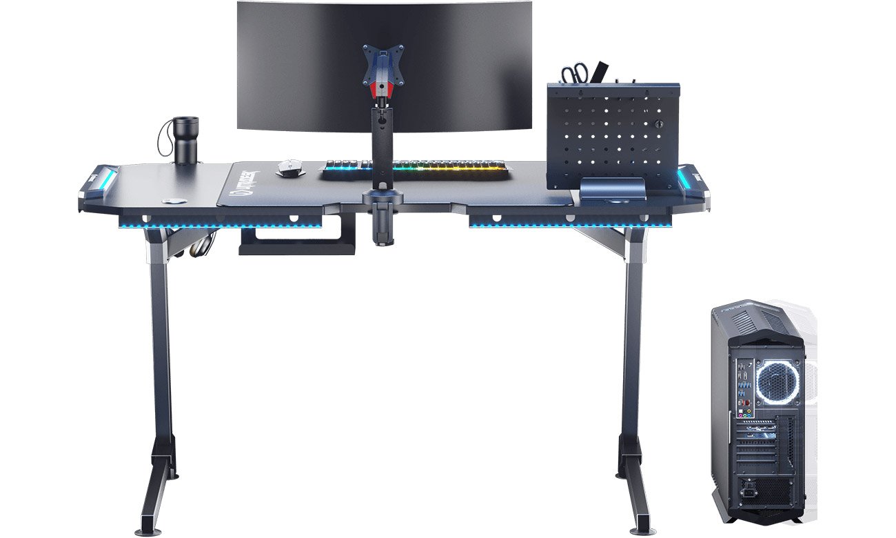 Biurko gamingowe Ultradesk SPACE V2 - Widok od tyłu