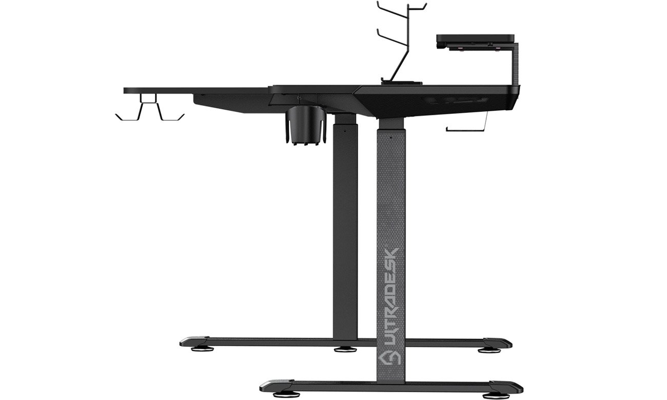 Biurko gamingowe Ultradesk Winger Czarne - Widok prawego boku
