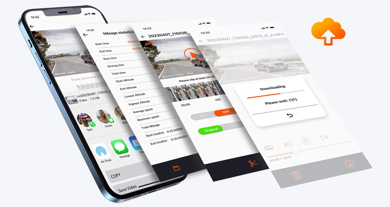 Wideorejestrator Vantrue N4 Pro 3CH - Moduł Wi-Fi 5 GHz i aplikacja mobilna