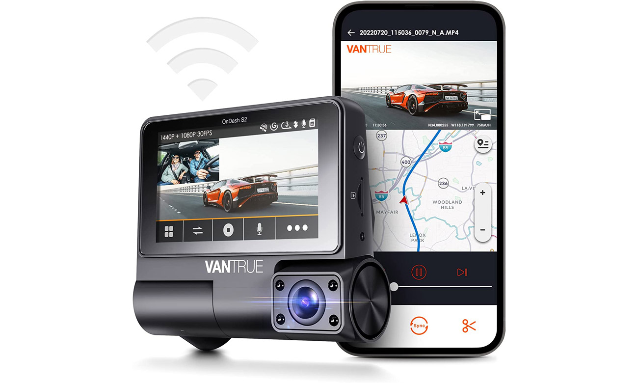 Wideorejestrator Vantrue S2 2CH - Widok ogólny