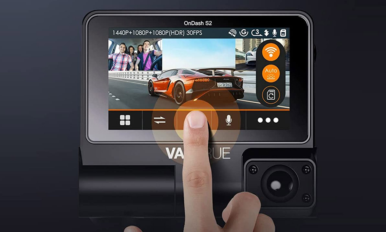 Wideorejestrator Vantrue S2 3CH - Widok od przodu