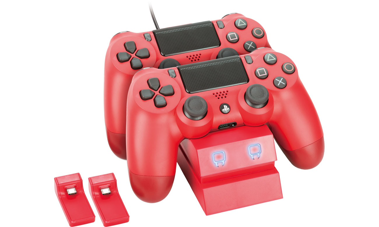 Podwójna stacja dokująca dla padów PS4 Venom Twin Docking Station Czerwona