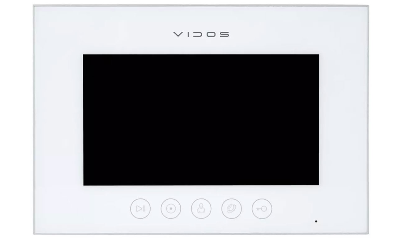 Monitor wideodomofonu Vidos M11W Biały - Widok z przodu