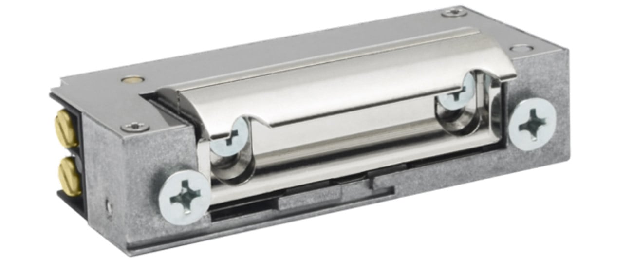 Elektrozaczep z pamięcią i wyłącznikiem Vidos RS8 - Widok od przodu i prawego boku