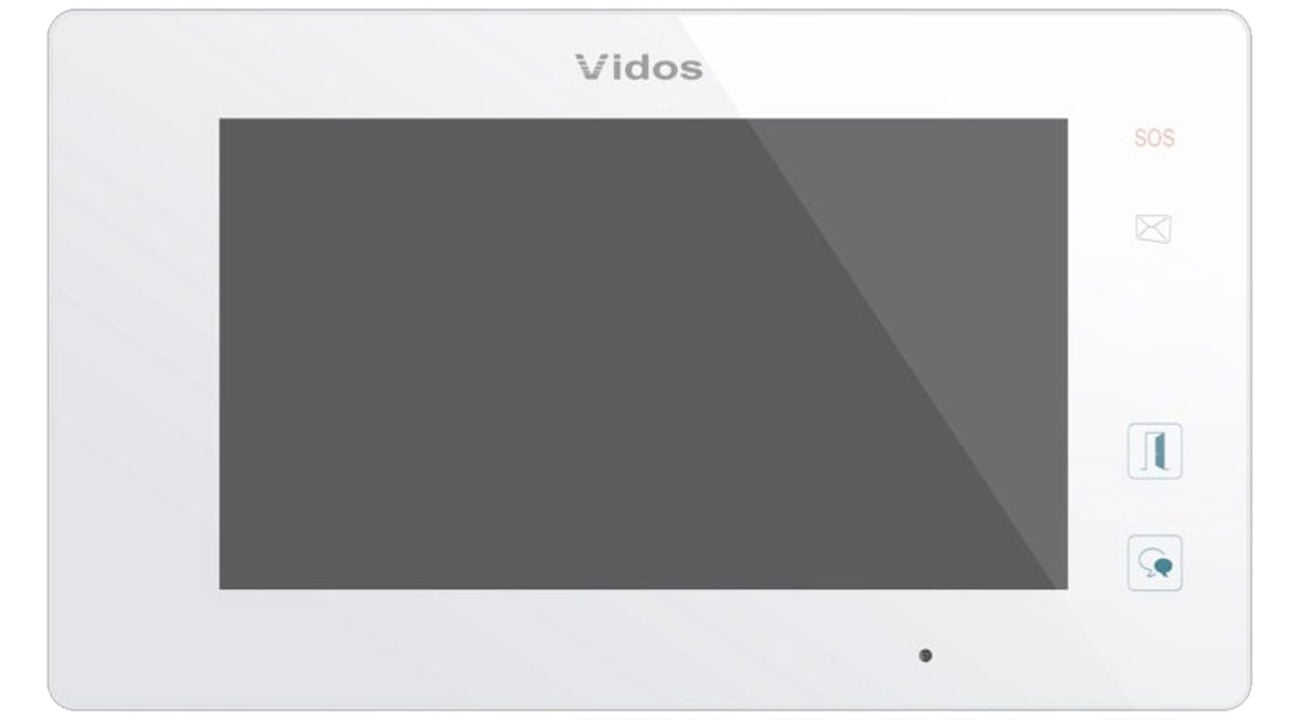 Monitor wideodomofonu Vidos M1021W-2 Biały - Widok z przodu, ekran