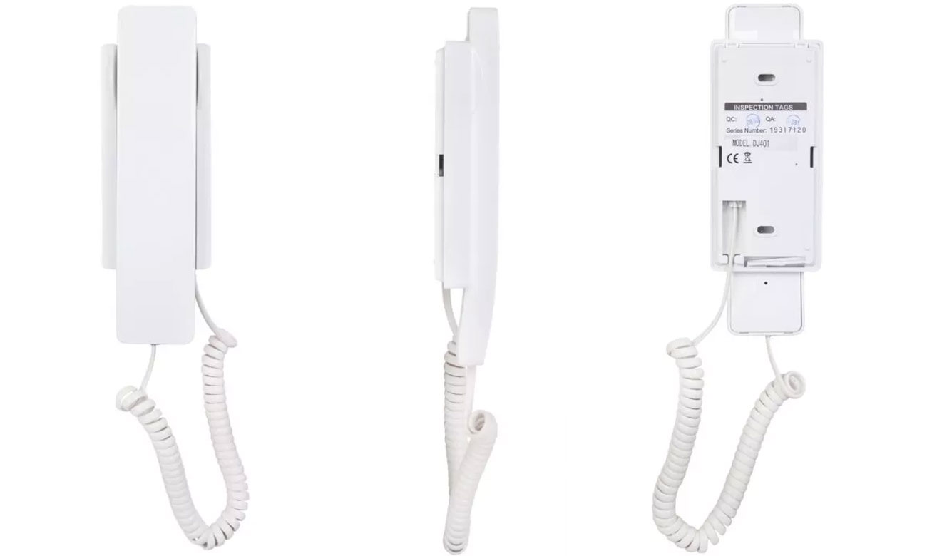 Dodatkowa słuchawka do monitorów serii DUO Vidos U1012 - Widok z przodu, z boku i z tyłu