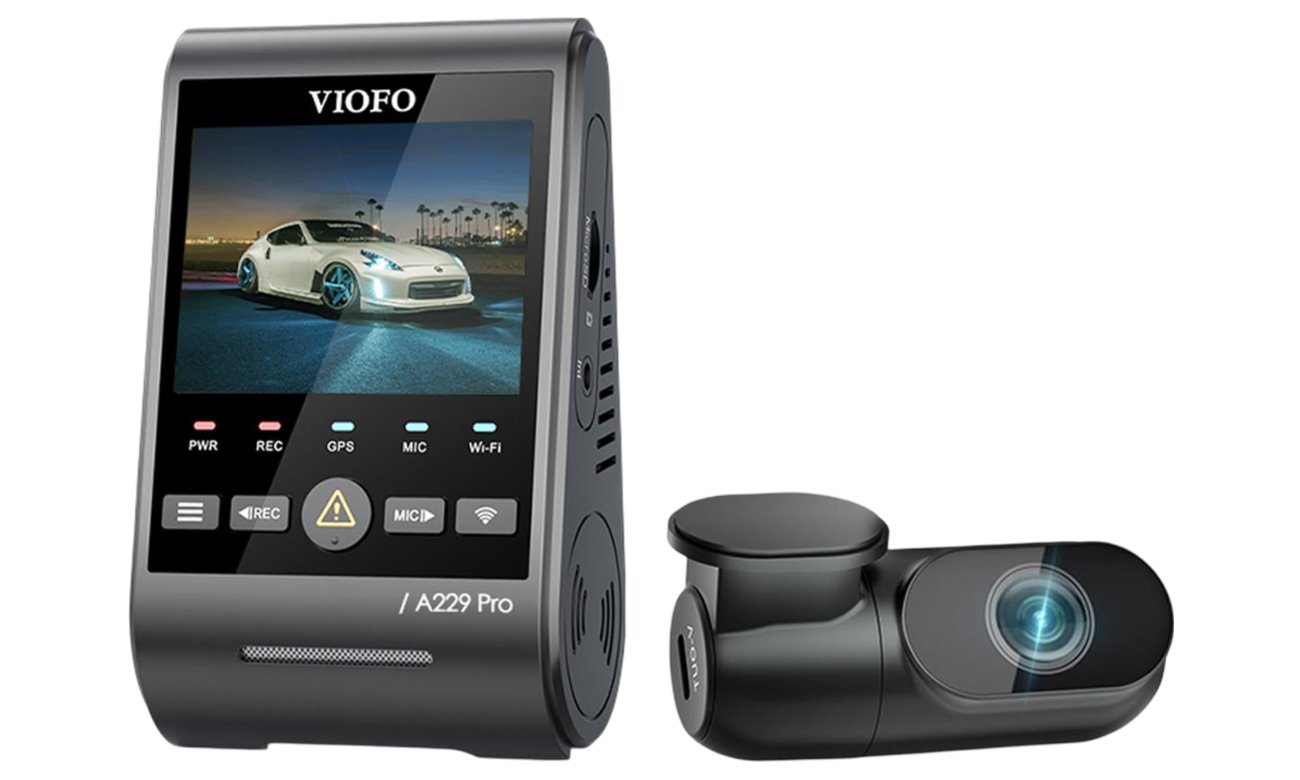 Wideorejestrator Viofo A229 PRO 2CH GPS - Widok od przodu pod kątem