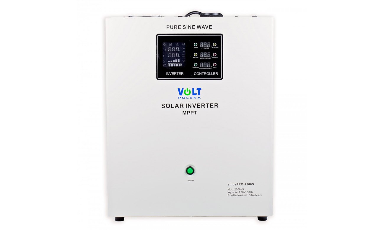 VOLT SINUS PRO 2200 S 12/230V (1400/2200W) + 60A widok z przodu