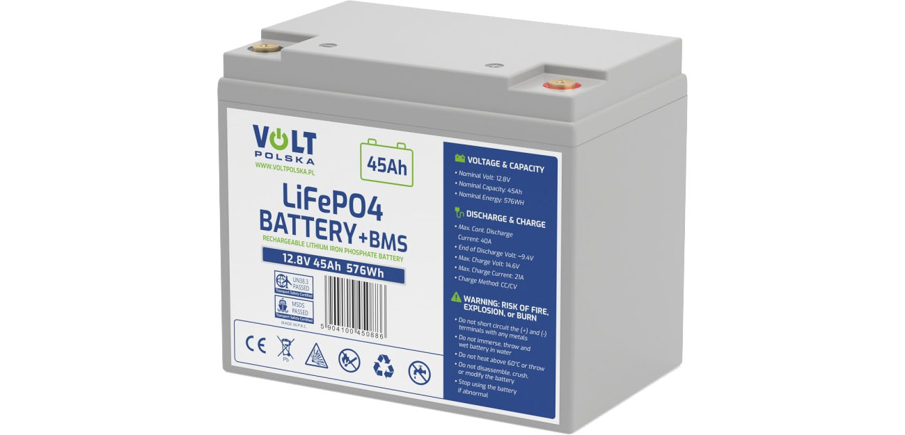 Акумулятор VOLT LiFePO4 12.8 V 45 Ah BMS