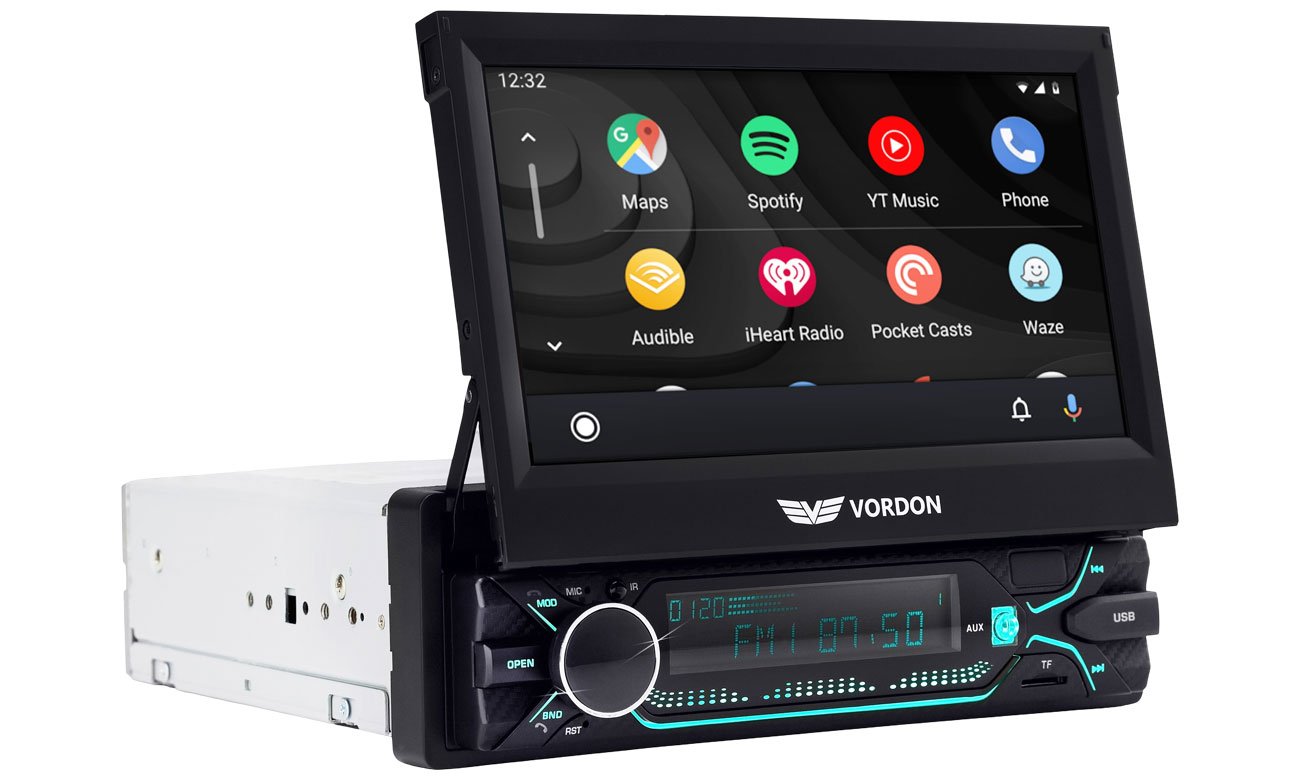 Radio samochodowe Vordon HT-520 - Widok od przodu pod kątem