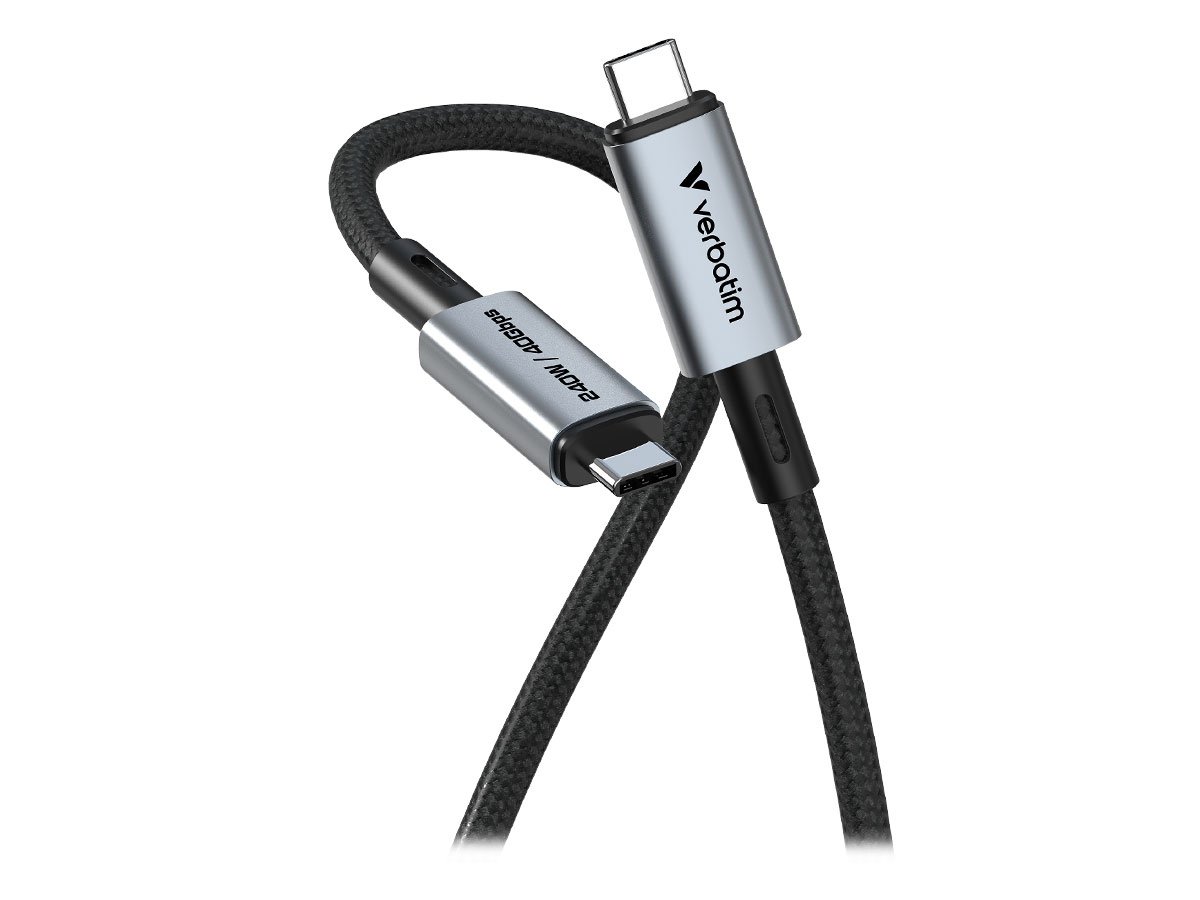 Verbatim Sync & Charge Cable USB-C to USB-C 240W 40 Gbps 120 cm złącza