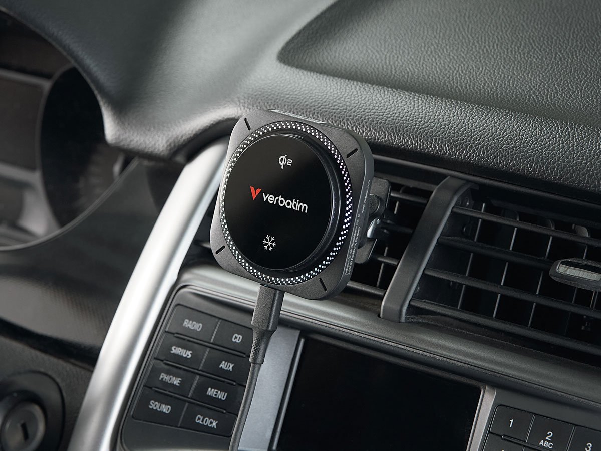 Verbatim Charge ´n´ Drive Qi2 Magnetic Wireless Car Charger RGB