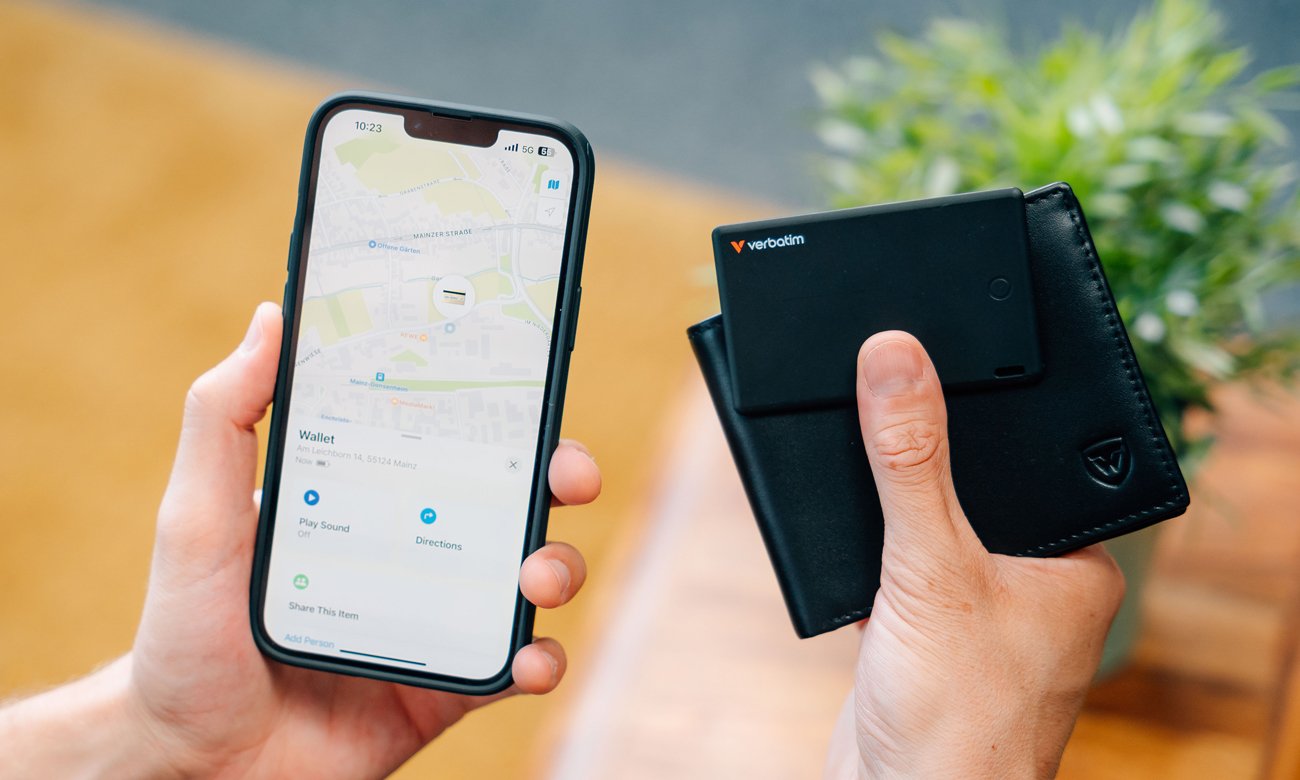 Lokalizator i komunikator Verbatim My Finder Card Bluetooth NFC dwupak czarny/srebrny