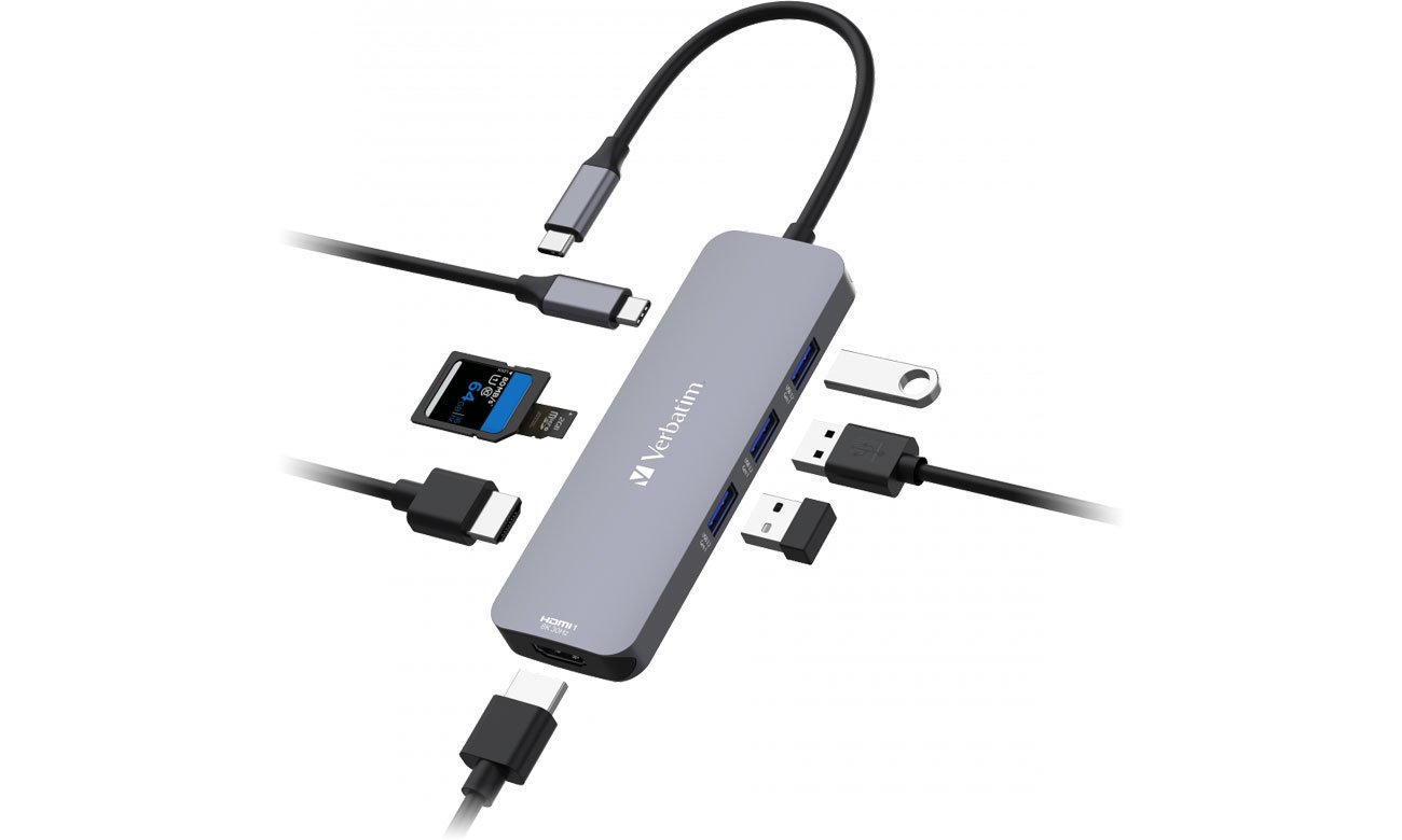 Verbatim USB-C Pro 8-Port koncentrator