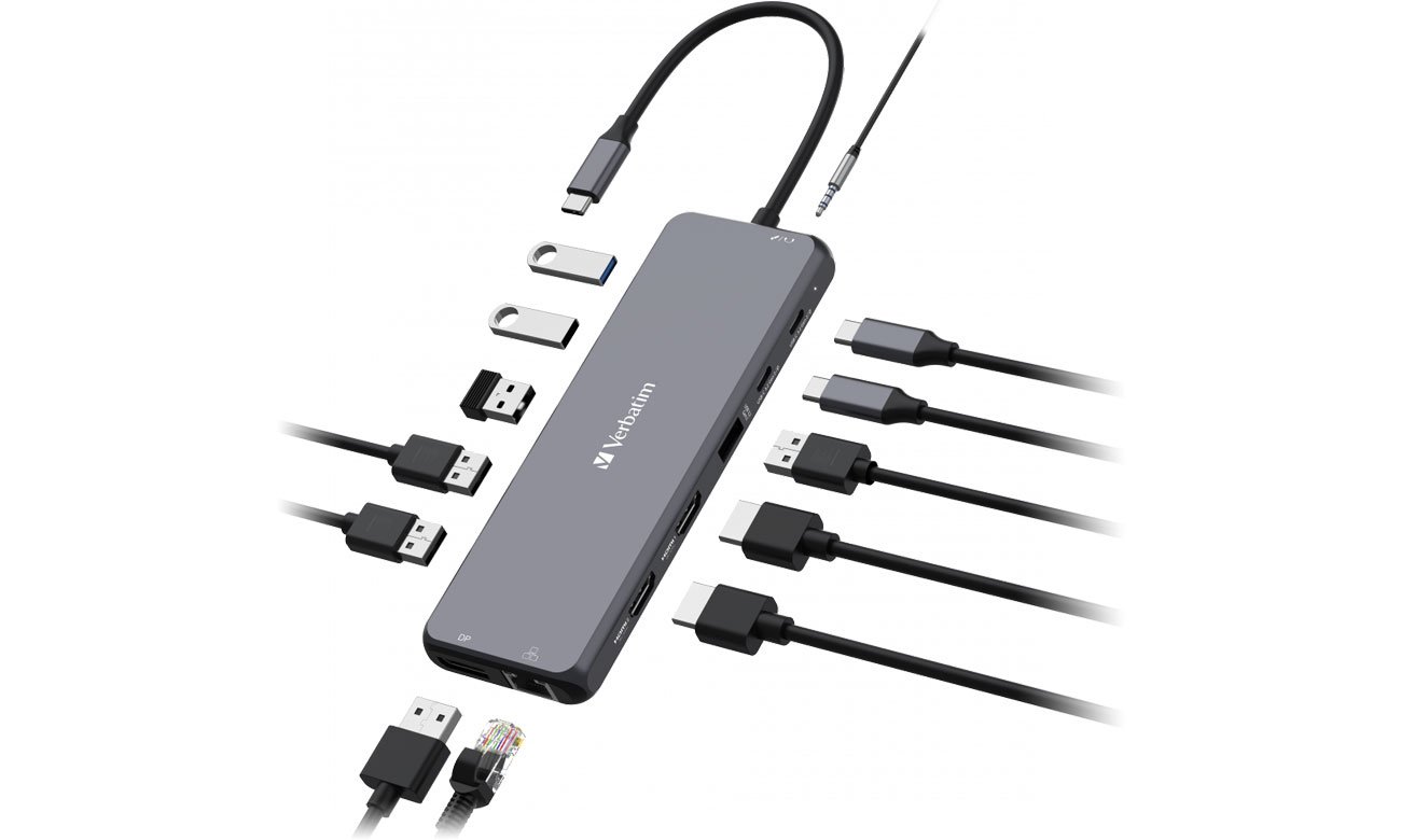 Verbatim USB-C Pro 13-Port Multiport Hub koncentrator