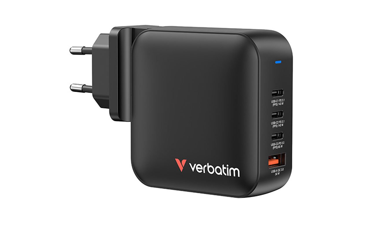 Verbatim Mini GaN Charger 165W 4 Port US/EU/UK ADP